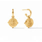 Julie Vos “Honeybee” Hoop & Charm Earring - Gold/Iridescent Ruby Red