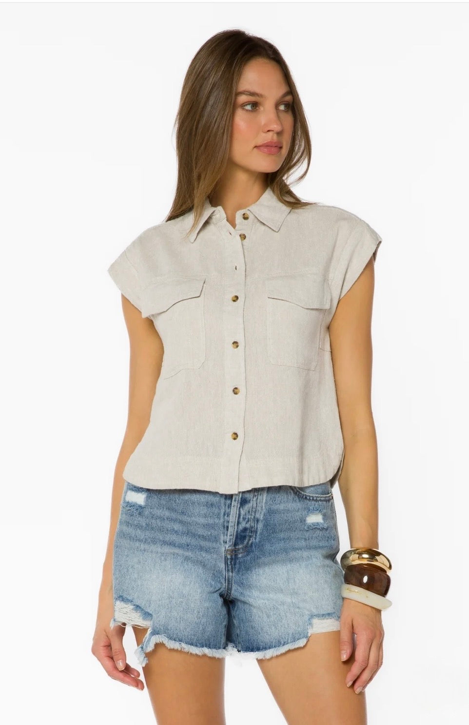 Velvet Heart "Jordan" Sleeveless Boxy Top-Rye
