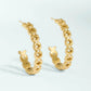 Spartina 449 SP Bridge Street Hoop Earrings 30mm-Gold/White Opal