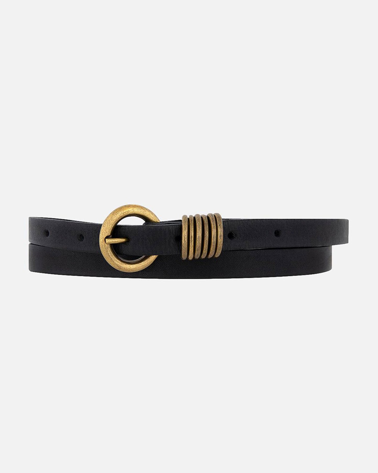 Amsterdam Heritage  “Alie” | Skinny Leather Belt- Black