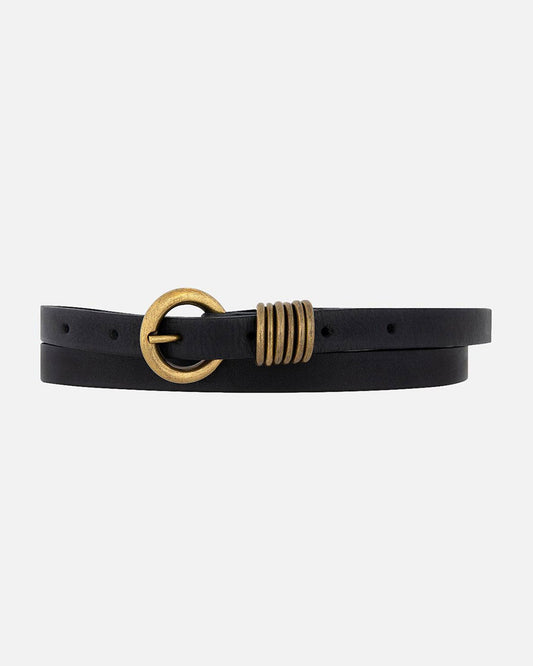 Amsterdam Heritage  “Alie” | Skinny Leather Belt- Black