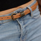 Amsterdam Heritage  “Alie” | Skinny Leather Belt- Camel