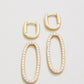 Spartina 449 Hudson Convertible Hoop Earrings-Crystal/Gold