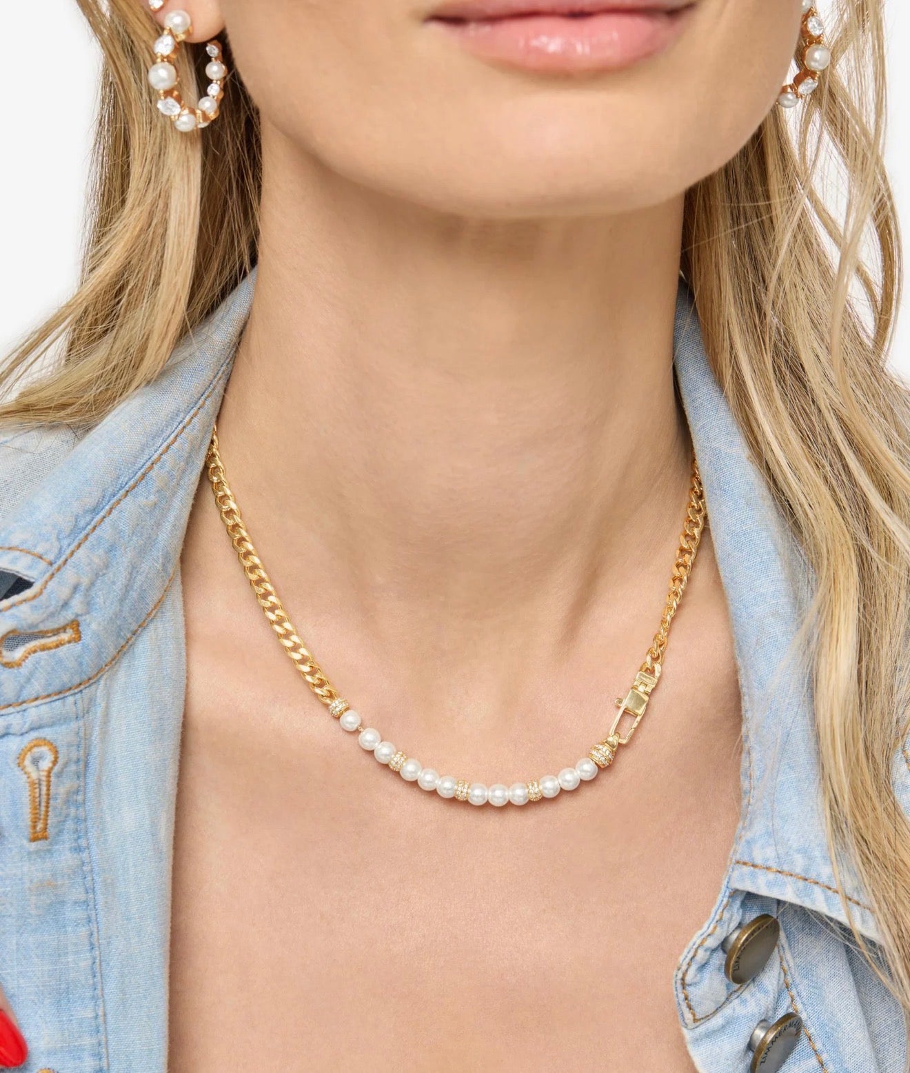 Melinda Maria “Julian Loves Pearl” 5mm Necklace-Gold