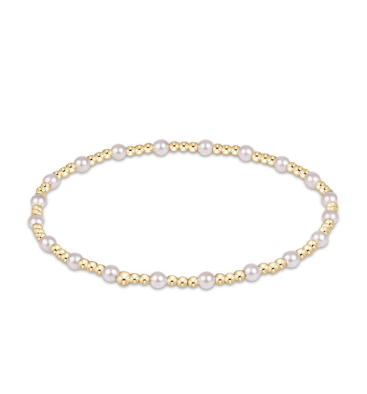Enewton EGIRL “Classic Sincerity” Pattern 3mm Bead Bracelet- Pearl