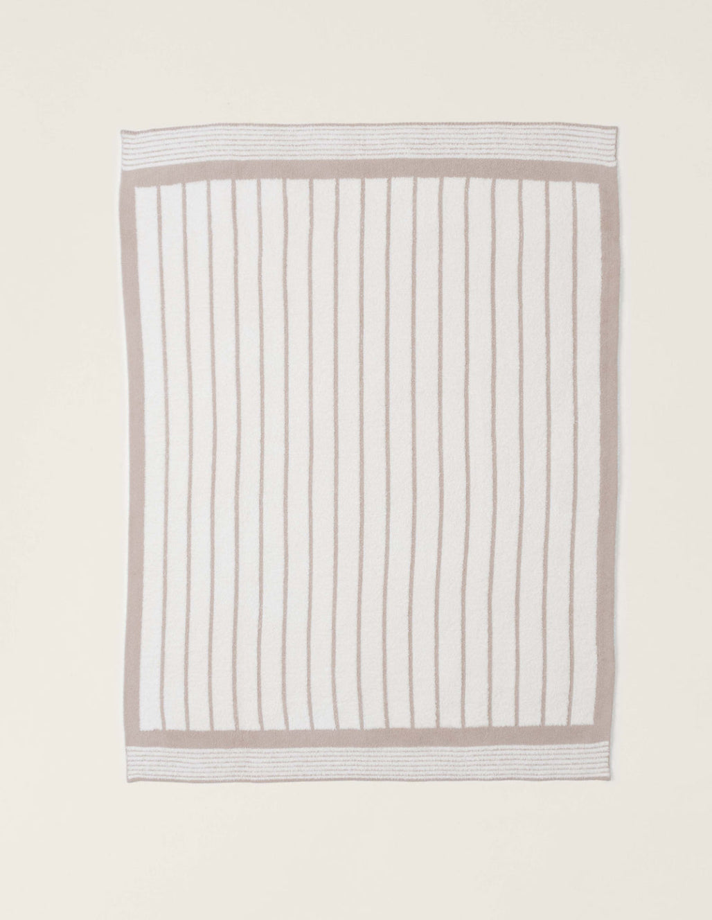 Barefoot Dreams CozyChic® Border Stripe Throw -Sahara/Cream