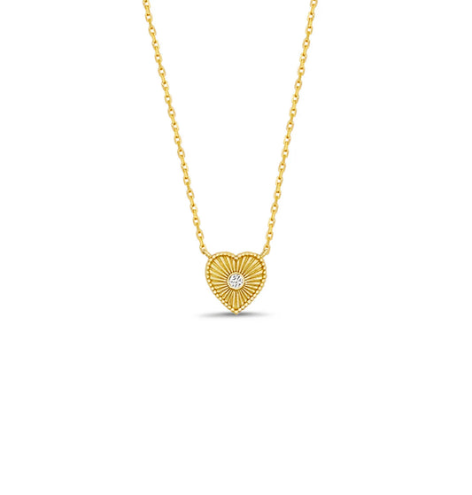 LeMel Liv Heart Necklace-CZ
