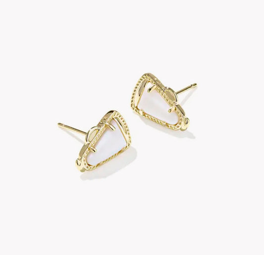 Kendra Scott Cheer Stud Earring-Gold White MOP
