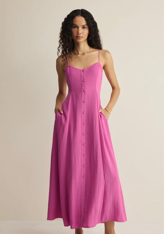Z Supply Angel Eyes Midi Dress-Berry Blush