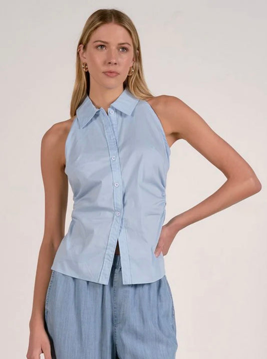 Elan “Posie” Sleeveless Top-Light Blue