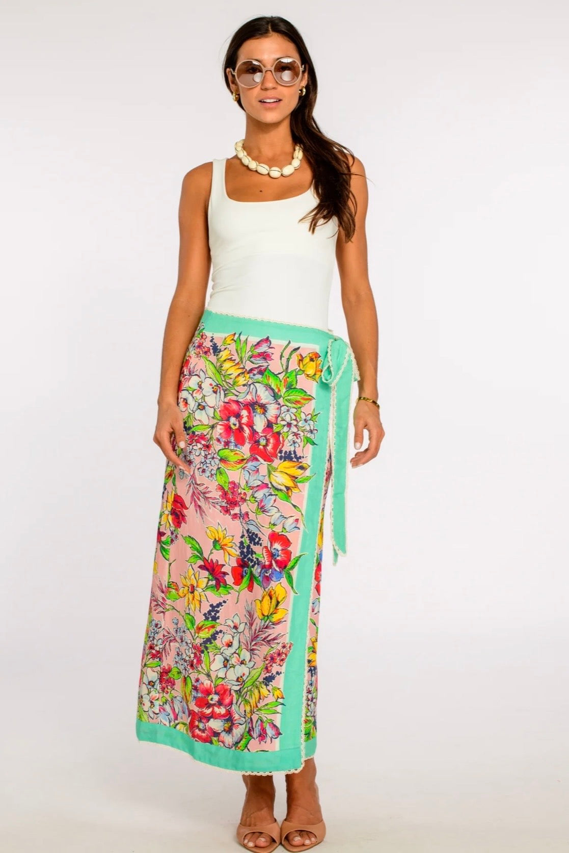 Elizabeth James "Winnifred" Wrap Skirt-Vintage Scarf