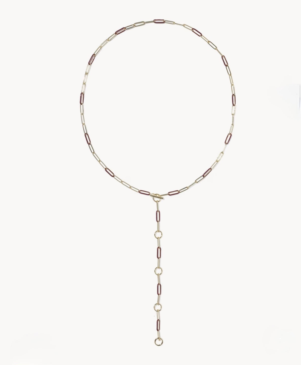 Kendra Scott Courtney Enamel Link Necklace - Gold Burgundy Enamel
