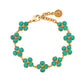 Capucine de Wulf “Berry Clover” Link Bracelet, 7"+2" - Turquoise