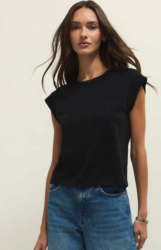 Z Supply Camino Jersey Top- True Black