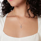 Rizen Luminous Cross Pendant Necklace-Silver