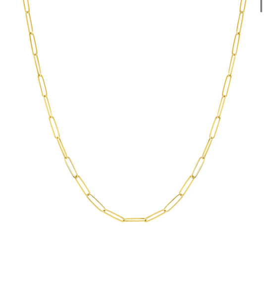LeMel “Callie” Paperclip Chain Necklace-Gold