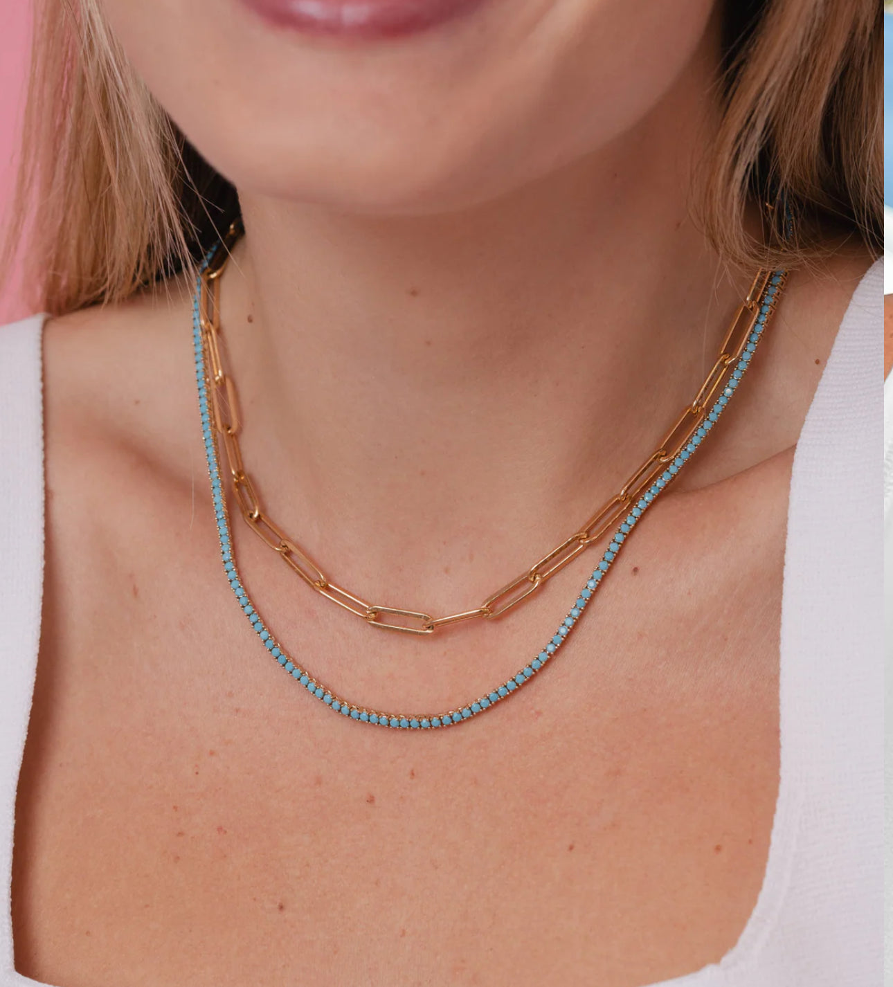 LeMel Turquoise Tennis Necklace-16"