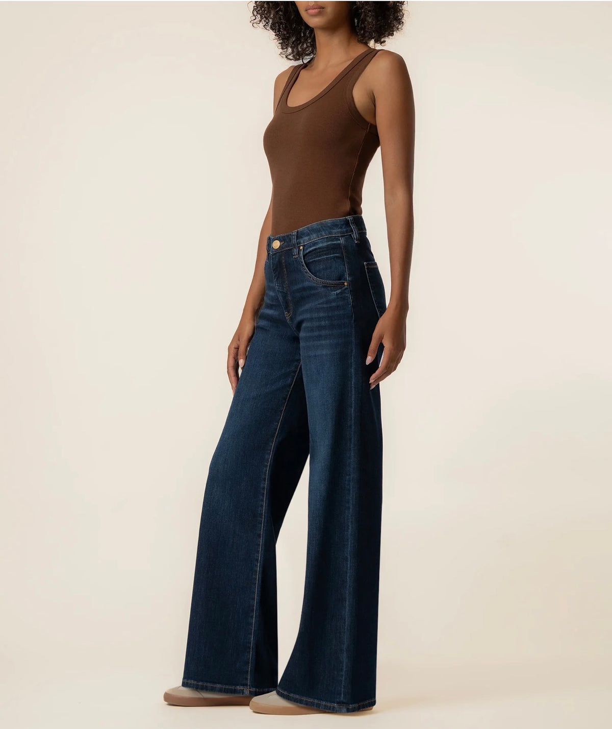 Kut from the Kloth "Maya" High Rise Fab Ab Wide Leg- Angelically