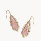 Kendra Scott Adriana Scallop Frame Drop Earring-Gold Light Pink Iridescent