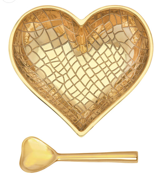 Inspired Generations "Bright Gold Croco" Heart w/Heart Spoon