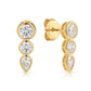 LeMel “Blaire” Bezel Mixed Shape CZ Stud Earrings