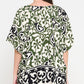 Meet Me In Santorini "Olive Scroll” Tunic Top-Black/Green