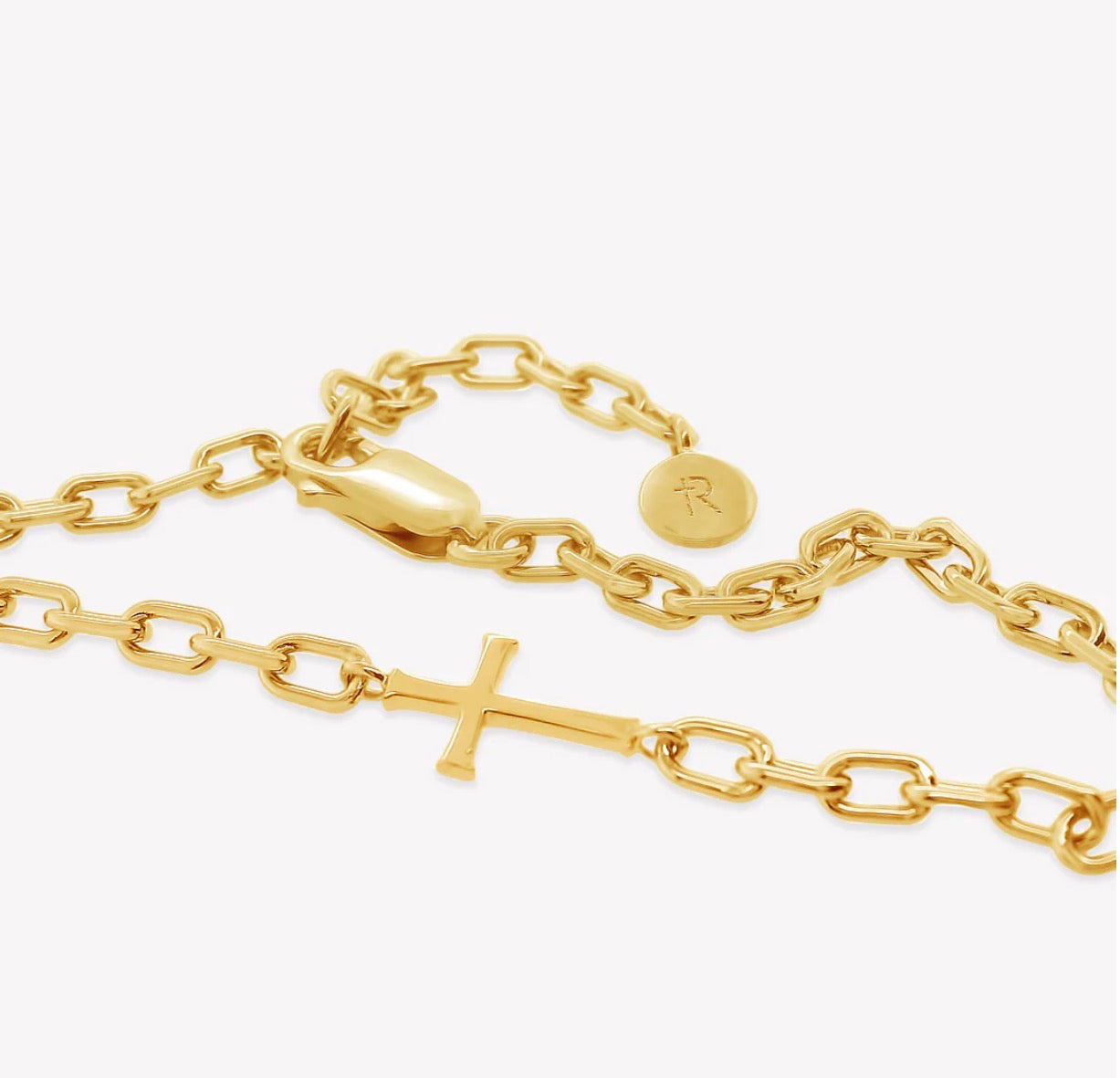 Rizen Mini Chain Breaker Cross Bracelet-Gold