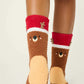 PJ Salvage Cozy Crew Socks-Brown Reindeer