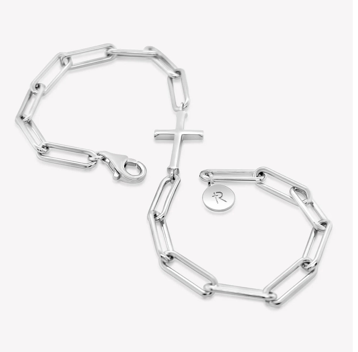 Rizen Chain Breaker Cross Bracelet-Silver