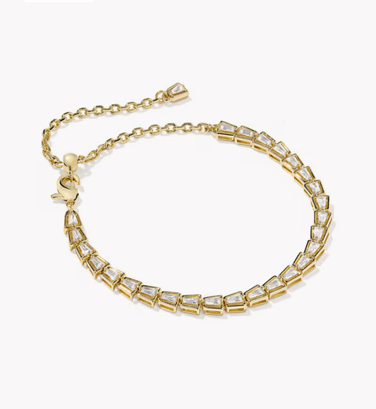 Kendra Scott Bella Tennis Bracelet- Gold White CZ