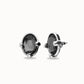 Uno de 50 “Ser Deslumbrante” (be stunning) Stud Earrings-Silver/Black