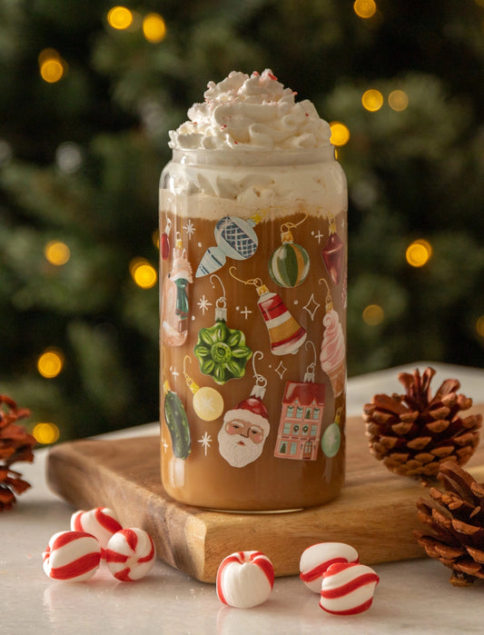 1 Canoe 2 "Around the Tree" Glass Can with Straw