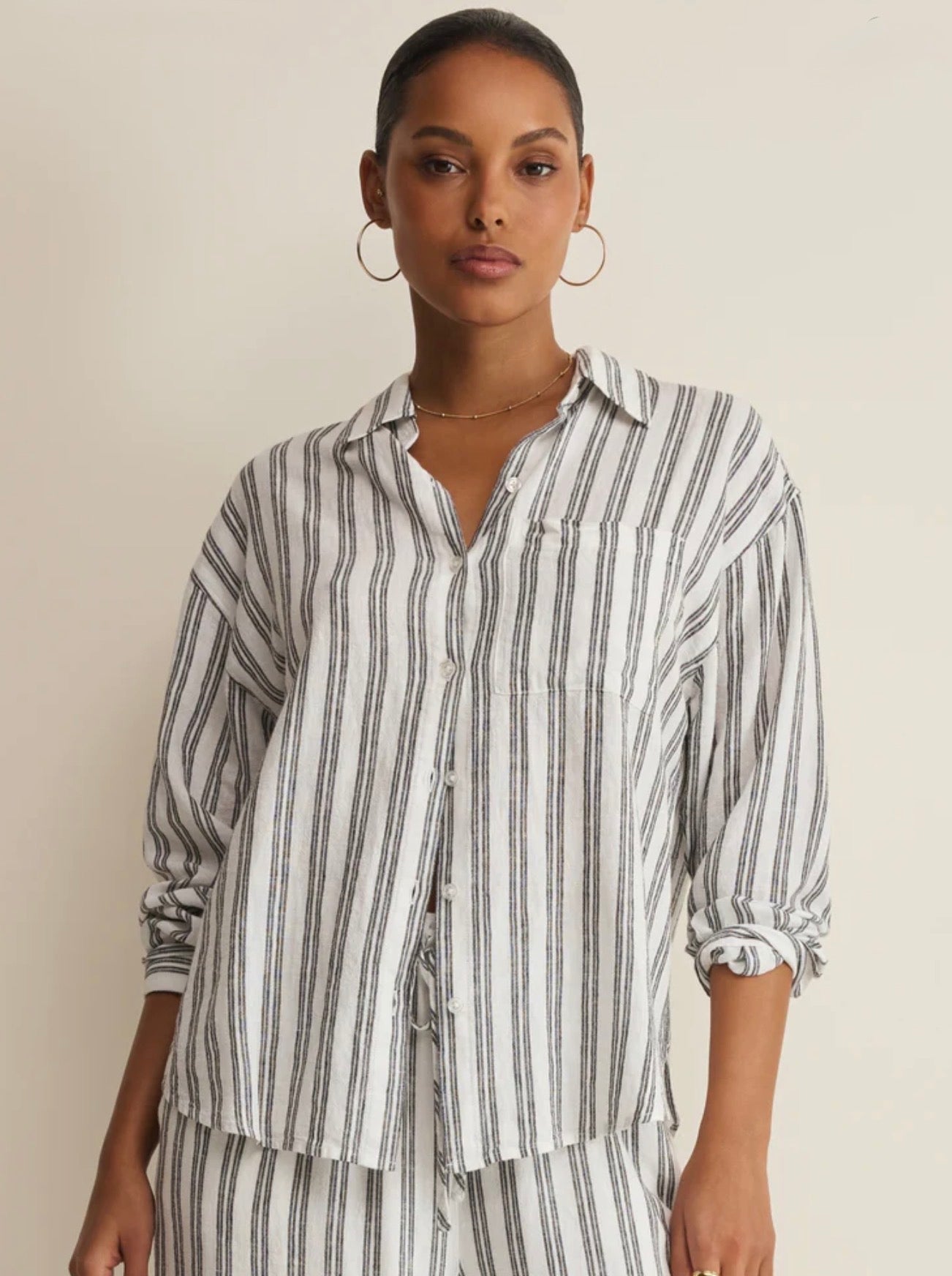 Z Supply Perfect Line Striped Top-White