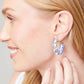 Spartina 449 Annabelle Beaded Hoop Earrings- Blue Flowers