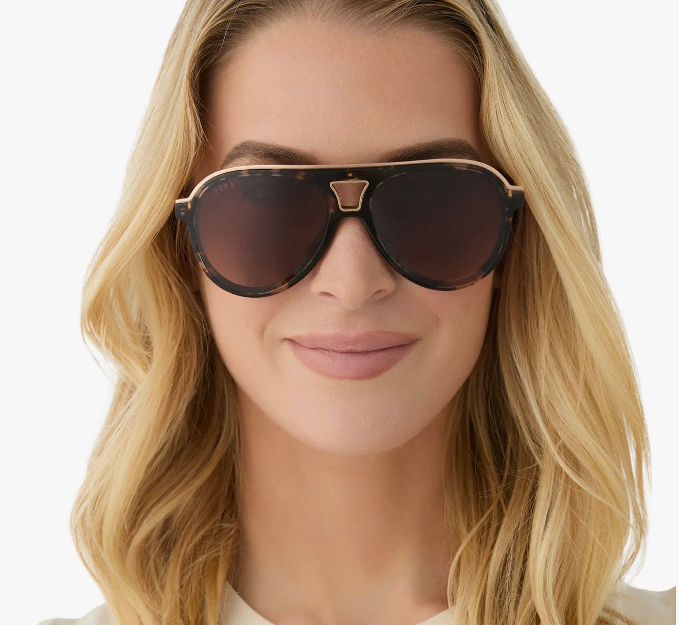 Diff Eyewear “Tosca III” Espresso Tortoise Brown Gradient Polarized Sunglasses