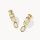 Kendra Scott Mini Ellie Wide Huggie-Gold/Bright White Opal
