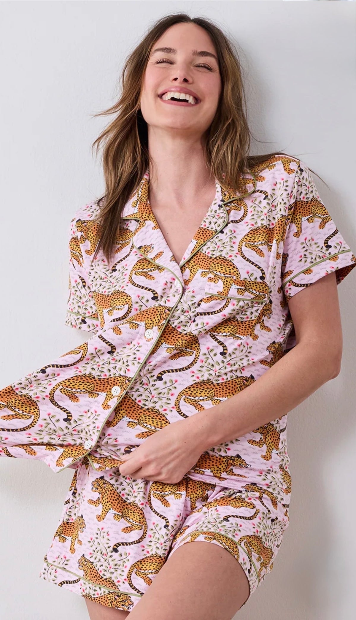 Printfresh "Bagheera" Organic Pima Modal Knit Short PJ Set-Blush