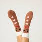 PJ Salvage "Gingerbread Man" Socks-Brown