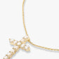 Melinda Maria “Oh She Fancy” Small Cross Pendant-Gold/White