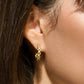 Spartina 449 SP Bridge Street Hoop Earrings 18mm-Gold/White Opal