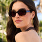 DIFF Eyewear "Lainey"  Espresso Tortoise Oval Sunglasses