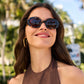DIFF Eyewear "Lainey"  Espresso Tortoise Oval Sunglasses