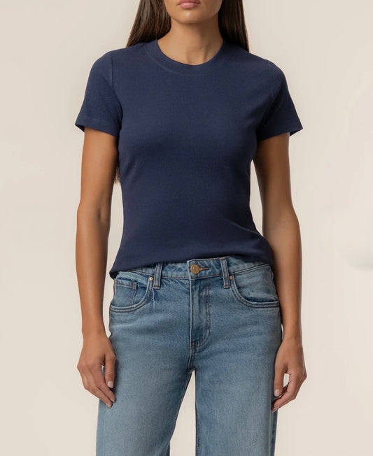 Kut from the Kloth “Langley” Rib Top-Navy