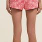Z Supply Rosie Gingham Short - Kiss Me Red