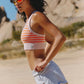 Free People Movement "Go To" Stripe Bra-Burning Up Combo