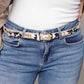 Amsterdam Heritage "Dania" Skinny Cow Hair Belt -Cow