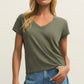 Z Supply Modern Jersey V-Neck Tee-Tea Leaf