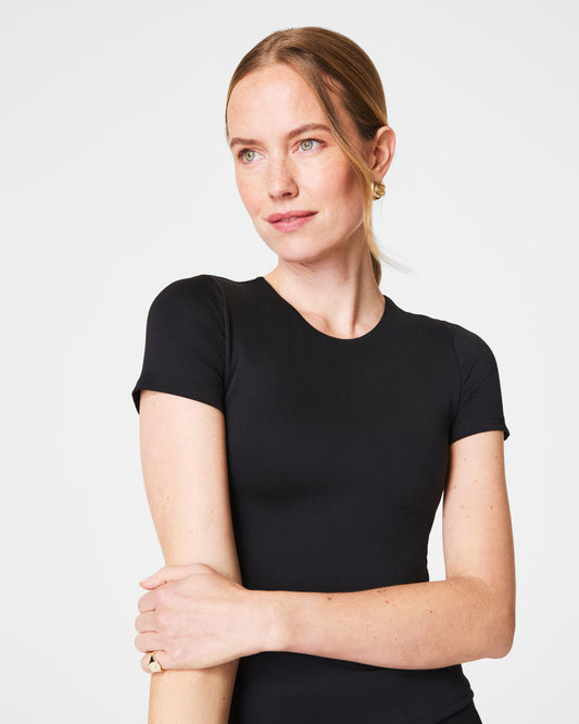 Spanx SPANXsmooth™ Jersey Crewneck Tee-Classic Black