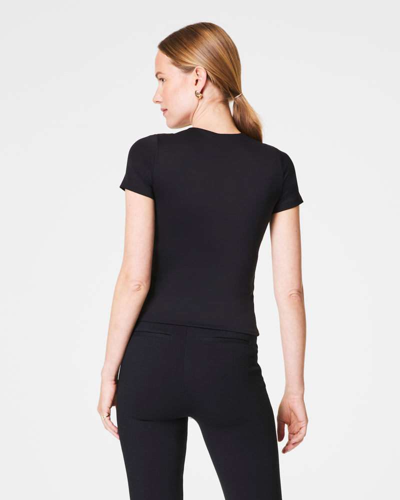 Spanx SPANXsmooth™ Jersey Crewneck Tee-Classic Black