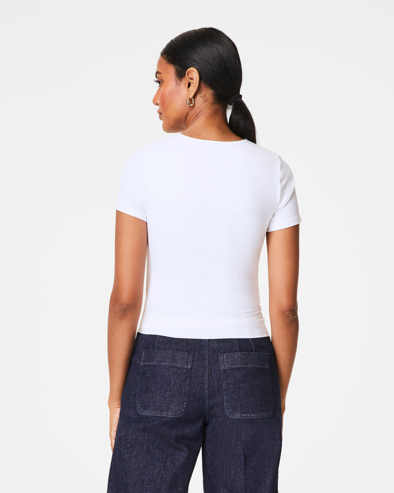 Spanx SPANXsmooth™ Jersey Crewneck Tee-Classic White